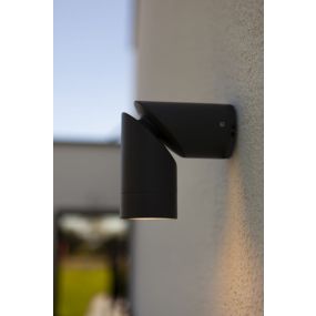 Lutec Tubon - buiten plafond- en wandlamp - Ø 6 x 17,8 cm - IP54 - donkergrijs