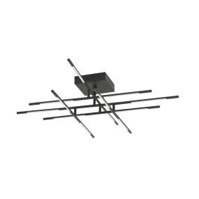 Nova Luce Raccio - plafondverlichting - 94,5 x 94,5 x 21 cm - 48W dimbare LED incl. - zwart