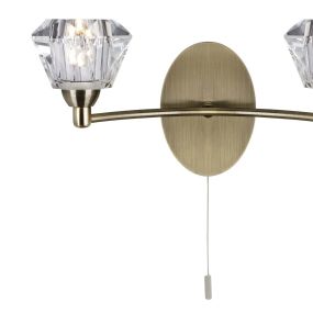 Searchlight Sierra - wandverlichting met trekschakelaar - 30 x 15 cm - antiek messing