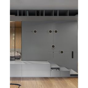 Nova Luce Magna - magnetische wand- /plafondstructuur - 150 x 1,5 x 12 cm - geschikt voor maximum 60W LED - zandzwart