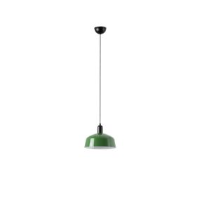 Faro Tatawin M - hanglamp - Ø 25 x 211,5 cm  - satijnzwart en glansgroen