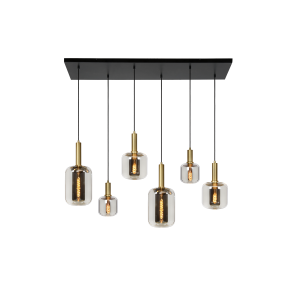 Lucide Joanet - Hanglamp 6L - 130 x 30 x 190 cm - Fumé