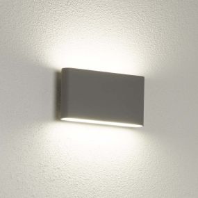 Searchlight York - buiten wandverlichting - 17 x 9,1 cm - 10W LED incl. - IP44 - grijs geschuurd