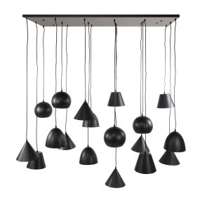 Vico 18L XXL - hanglamp - 145 x 60 x 150 cm - zwart