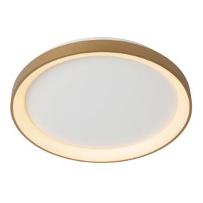 Lucide Vidal - plafondverlichting - Ø 48 x 6 cm - 38W LED incl. - mat goud/messing