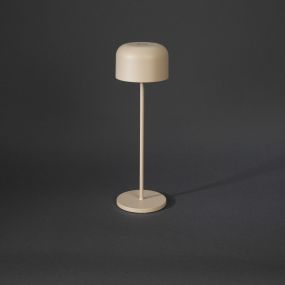 Konstsmide Lille - draadloze buiten tafellamp met laadstation - Ø11 x 36 cm - 3,5W dimbare LED incl. IP54 - beige