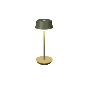 Konstsmide Lyon - draadloze buiten tafellamp met laadstation - Ø12 x 30 cm - 2,5W dimbare LED incl. IP54 - groen