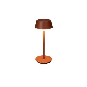 Konstsmide Lyon - draadloze buiten tafellamp met laadstation - Ø12 x 30 cm - 2,5W dimbare LED incl. IP54 - teracotta