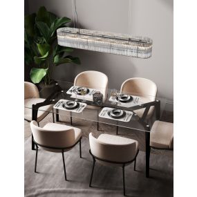 Nova Luce Barok - hanglamp - 110 x 18 x 210 cm - mat zwart