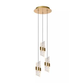 Lucide Kligande - hanglamp - Ø 25 x 150 cm - 3 x 8W LED incl. - goud