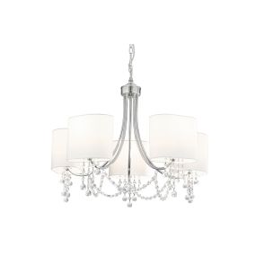 Searchlight Nina - luster - Ø 64 x 106 cm - chroom en wit