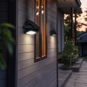 Century Italia Zonne-B - verstraler op zonne-energie met bewegingsensor - 14,3 x 9,7 x 4,4 cm - 8W LED incl. - instelbare lichtkleur - IP65 - zwart
