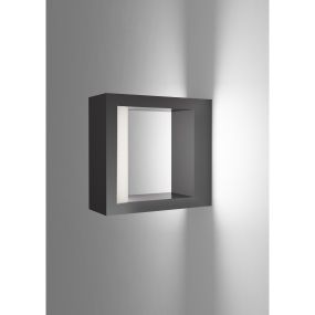 Nova Luce Lugo - buiten wandlamp - 6 x 15 x 16 cm - 10W LED incl. - IP54 - donkergrijs