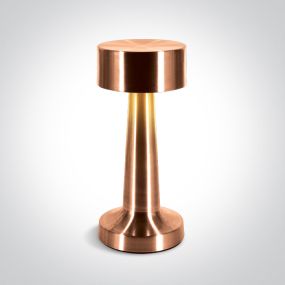 ONE Light Portable Table Lights - oplaadbare tafellamp - Ø 9 x 21 cm - 3 stappen dimbaar - 3W LED incl. - IP54 - koper