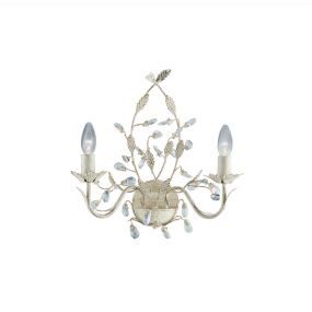 Searchlight Almandite - wandverlichting met trekschakelaar - 37 x 40 cm - crème goud