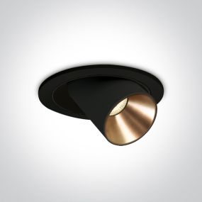 ONE Light Recessed COB Cylinders - inbouwspot - Ø 136 mm, Ø 120 mm inbouwmaat - 9W dimbare LED incl. - zwart