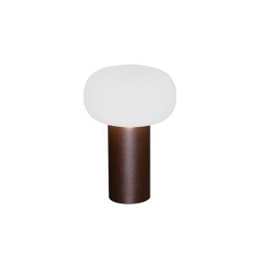 Konstsmide Antibes - tafellamp - Ø 13 x 19 cm - 2,5W dimbare LED + RGB incl. - oplaadbaar - IP54 - roest