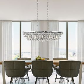 Searchlight Michelle - hanglamp - 92 x 30 x 135 cm - chroom