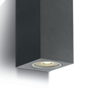 ONE Light GU10 Outdoor Cube Lights - buiten wandverlichting - 7 x 7,7 x 16,5 cm - IP65 - antraciet