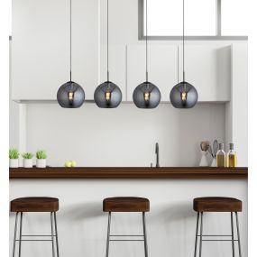 Searchlight Amsterdam - hanglamp - 175 x 30 x 240 cm - zwart