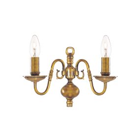 Searchlight Flemish - wandverlichting - 30 x 20 cm - antiek messing