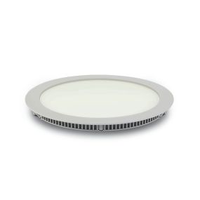 ONE Light Round Recessed Panels Die Cast - inbouw plafondverlichting - Ø 29,5 x 2,2 cm - 30W LED incl. - IP40 - wit - warm witte lichtkleur