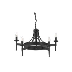 Searchlight Cartwheel - luster - Ø 67 x 90 cm - zwart