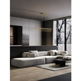 Nova Luce Stellar - hanglamp - 120 x 150 x 8 cm - 17W dimbare LED incl. - goud