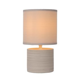 Lucide Greasby - tafellamp - 26cm - beige