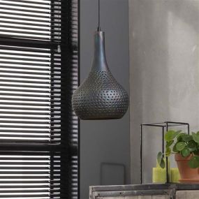 Vico Perforated - hanglamp - Ø 25 x 150 cm - zwart bruin