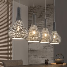 Vico Perforated - hanglamp 4L - 130 x 25 x 150 cm - grijs