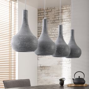 Vico Perforated - hanglamp 4L - 130 x 25 x 150 cm - grijs