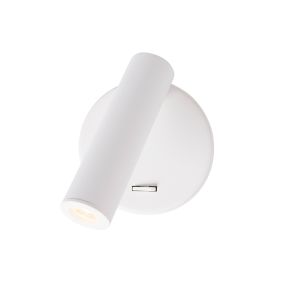Nova Luce Laredo - wandlamp met schakelaar - 11 x 9 cm - 3W LED incl. - wit