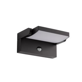 Nova Luce Gerber - buiten wandlamp met sensor - 21 x 16,5 x 10 cm - 20W LED incl. - IP54 - zwart