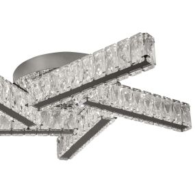 Searchlight Clover - plafondverlichting - Ø 51 x 9 cm - 15W LED incl. - chroom