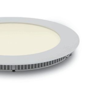 ONE Light Round Recessed Panel - inbouw plafondverlichting - Ø 17,3 x 2,2 cm - 12W LED incl. - IP40 - wit - warm witte lichtkleur