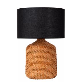 Lucide Arrah - tafellamp - Ø 35 x 50 cm - zwart en lichtbruin