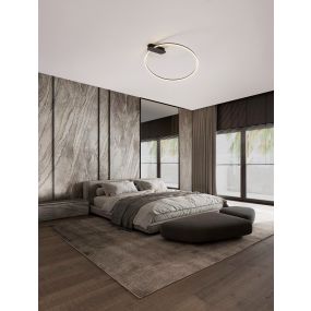 Nova Luce Kiklos - plafondlamp - Ø 64 x 30 cm - 30W dimbare LED incl. - zandzwart