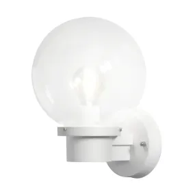 Konstsmide Nemi Up - buiten wandlamp met sensor - 20 x 27 x 29 cm - IP44 - mat wit en transparant