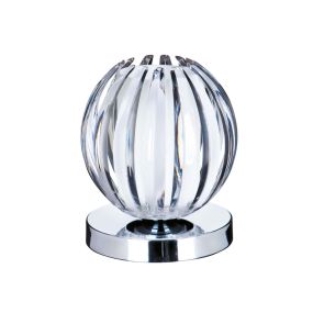 Searchlight Claw - tafellamp - Ø 11 x 13,5 cm - 3 stappen dimbaar - chroom en transparant