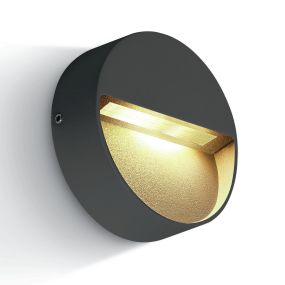 ONE Light Round Indoor/Outdoor Wall Dark Lights - buiten wandverlichting - Ø 10 x 3 cm - 3W LED incl. - IP54 - antraciet