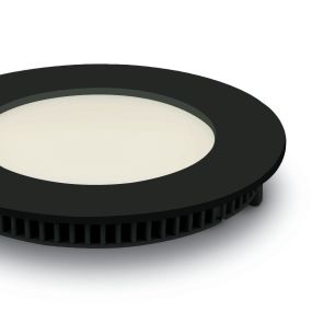 ONE Light Round Recessed Panels - inbouwspot - Ø 120 mm, Ø 108 mm inbouwmaat - 8W LED incl. - IP40 - zwart - warm witte lichtkleur