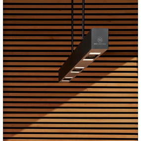 Heatsail Beem - hanglamp met afstandsbediening en verwarmingsfunctie - 290 x 12 x 10 cm - IP20 - zwart