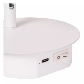 Lucide Jolijn wandlamp - oplaadbaar via USB-kabel - Ø 10,2 x 9 cm - 2W led incl. - wit