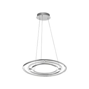 Nova Luce Livorno - hanglamp - Ø 60 x 120 cm - 55W LED incl. - chroom
