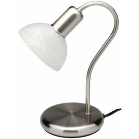 Brilliant Pearl - tafellamp - 25 cm - satijn chroom