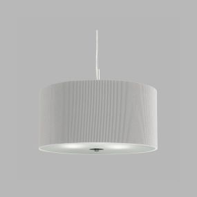 Searchlight Drum Pleat - hanglamp - Ø 40 x 108 cm - zilver
