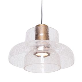 Maxlight Signature - hanglamp - Ø 22 x 215 cm - 8W LED incl. - antiek messing en transparant