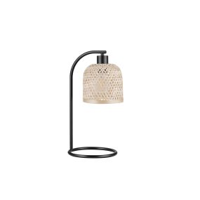 Nova Luce Intra - tafellamp - Ø 16 x 41 cm - natuurlijk bamboe en zwart