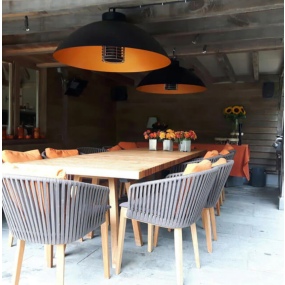 Heatsail Dome - hanglamp met afstandsbediening en verwarmingsfunctie - ø 100 x 50 cm - IP43 - wit